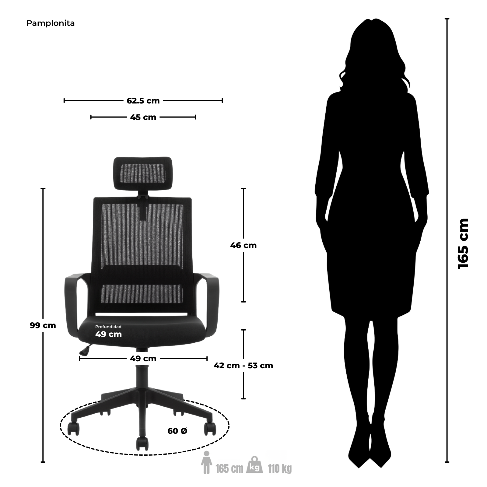SILLA DE OFICINA PAMPLONITA PRESIDENTE - Imagen 5