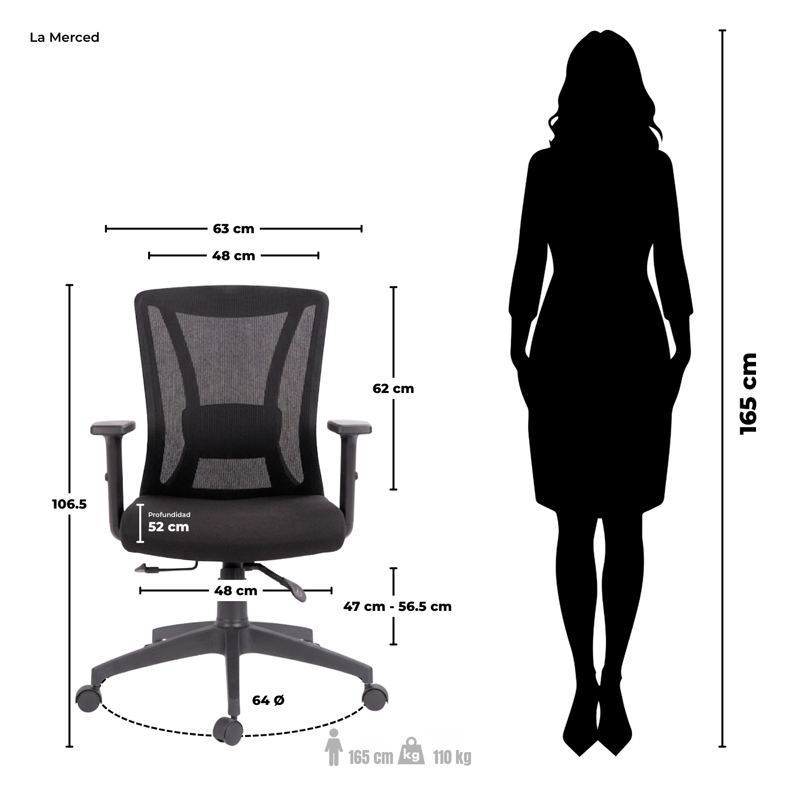 SILLA DE OFICINA LA MERCED GERENTE - Imagen 6