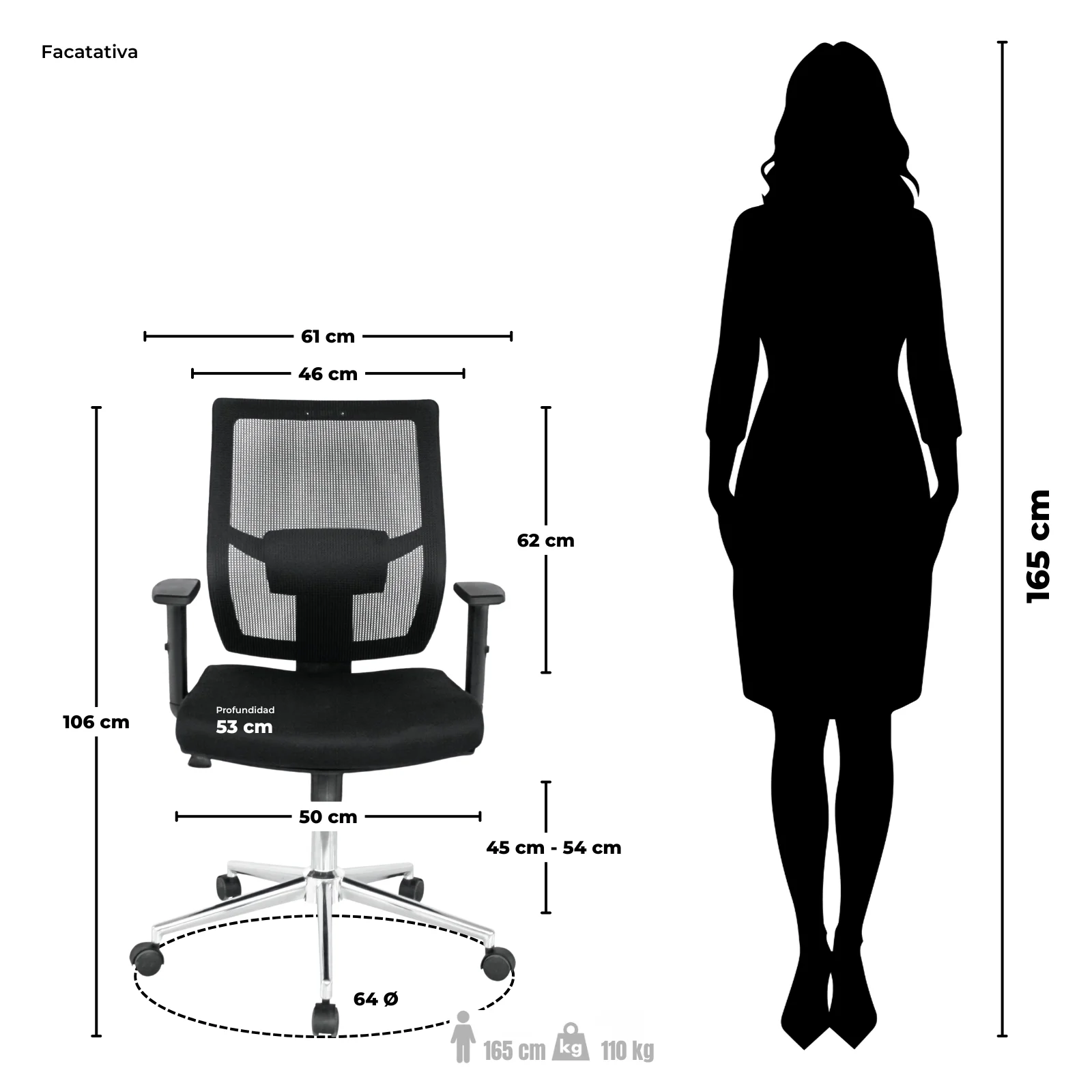 SILLA DE OFICINA FACATATIVA GERENTE - Imagen 6
