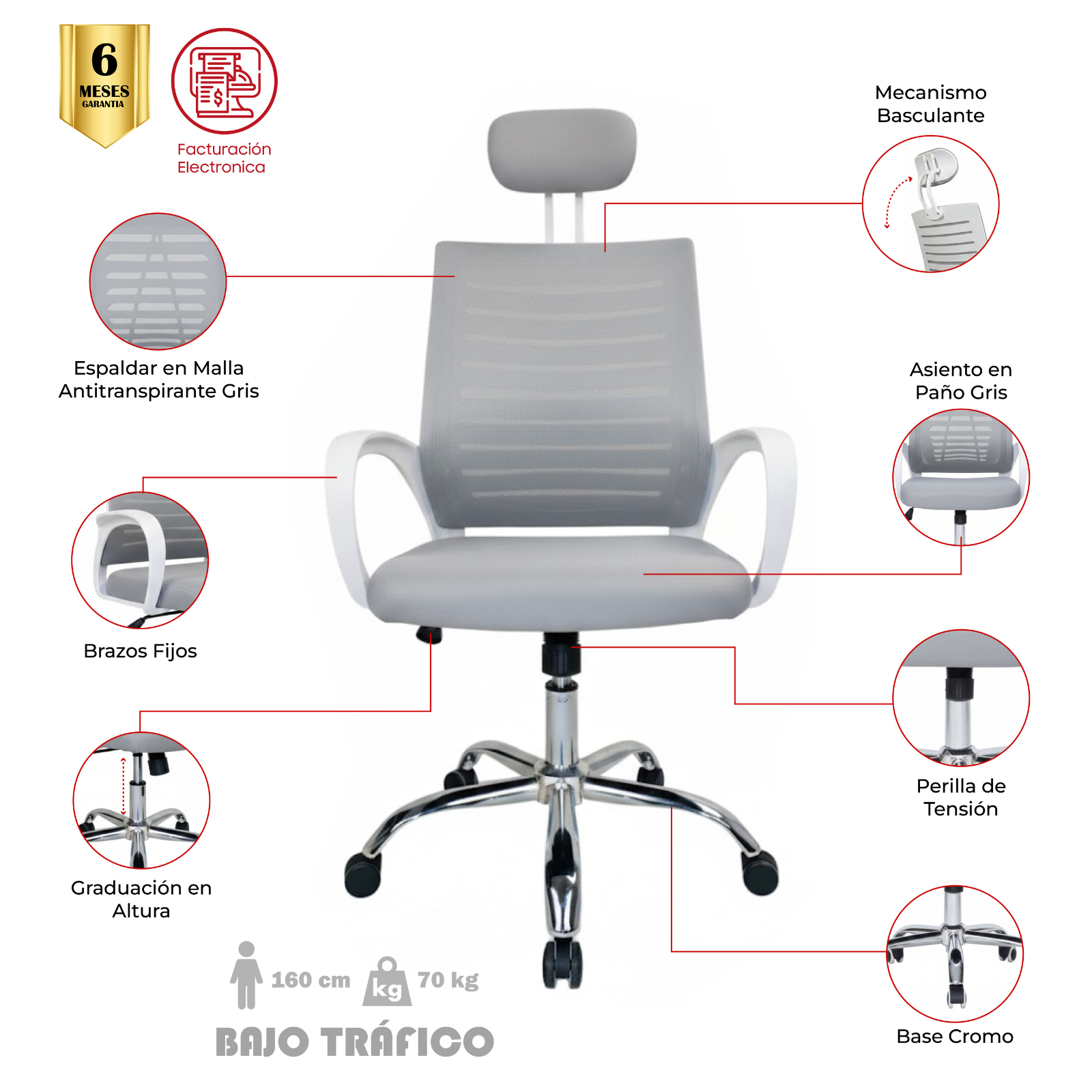SILLA DE OFICINA PURIFICACIÓN PRESIDENTE - Imagen 2