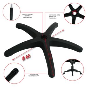 PARTES PARA SILLAS BASE NYLON DE 60 CM