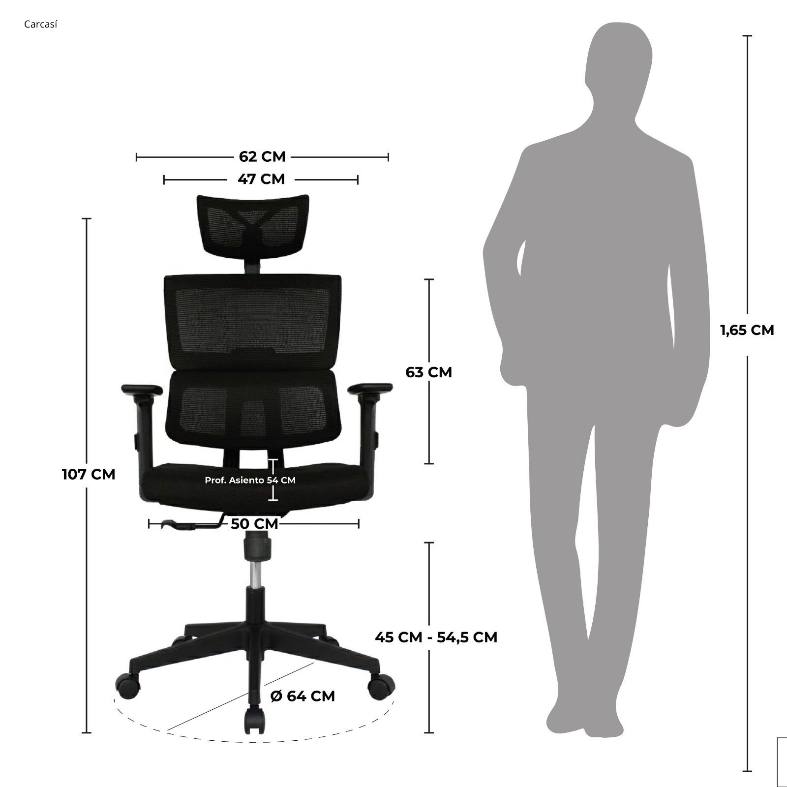 SILLA DE OFICINA CARCASÍ PRESIDENTE - Imagen 7