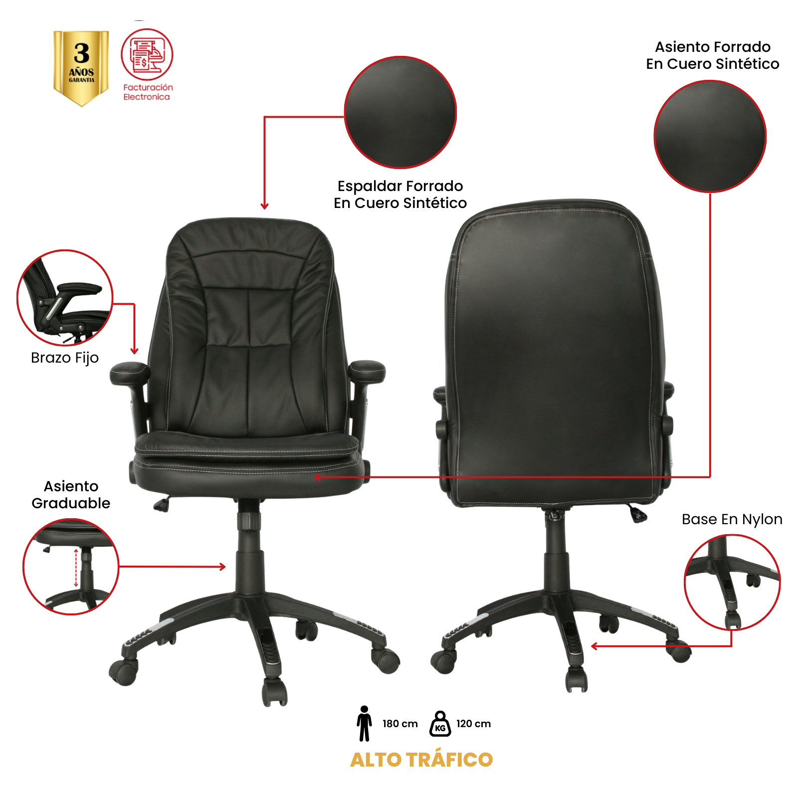 SILLA DE OFICINA RÍO DE ORO - Imagen 2