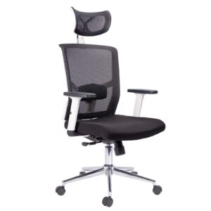 SILLA DE OFICINA ENCINO PRESIDENTE PREMIUM | BLANCO - NEGRO