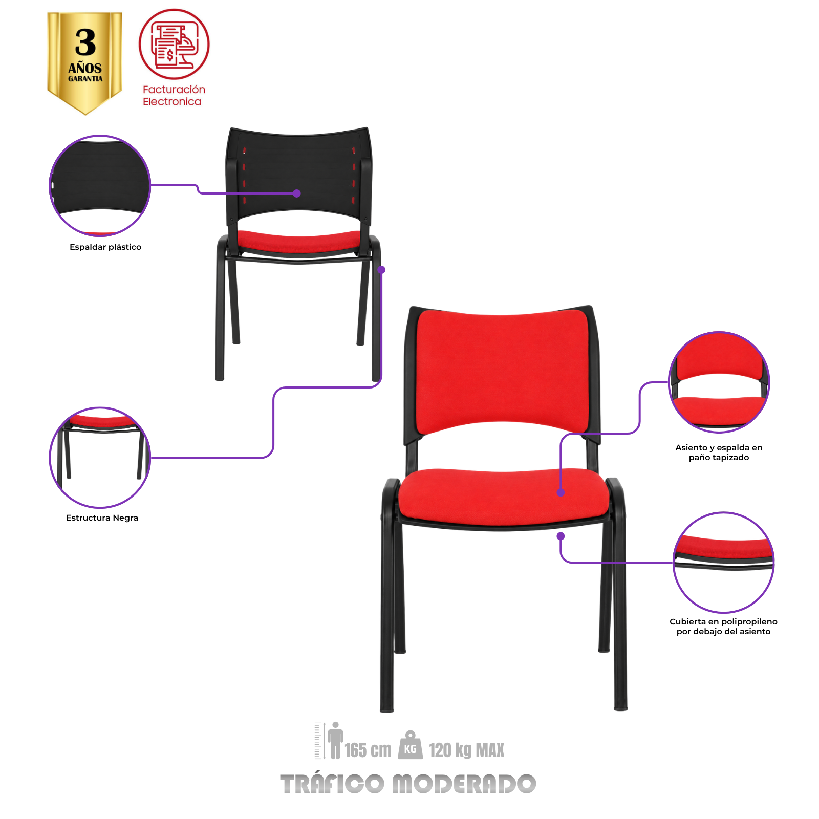 SILLA INTERLOCUTORA OCAÑA | TAPIZADA - Imagen 6