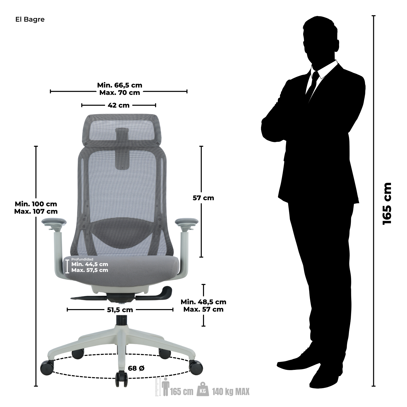 SILLA DE OFICINA VIJES PRESIDENTE PREMIUM | GRIS - Imagen 7
