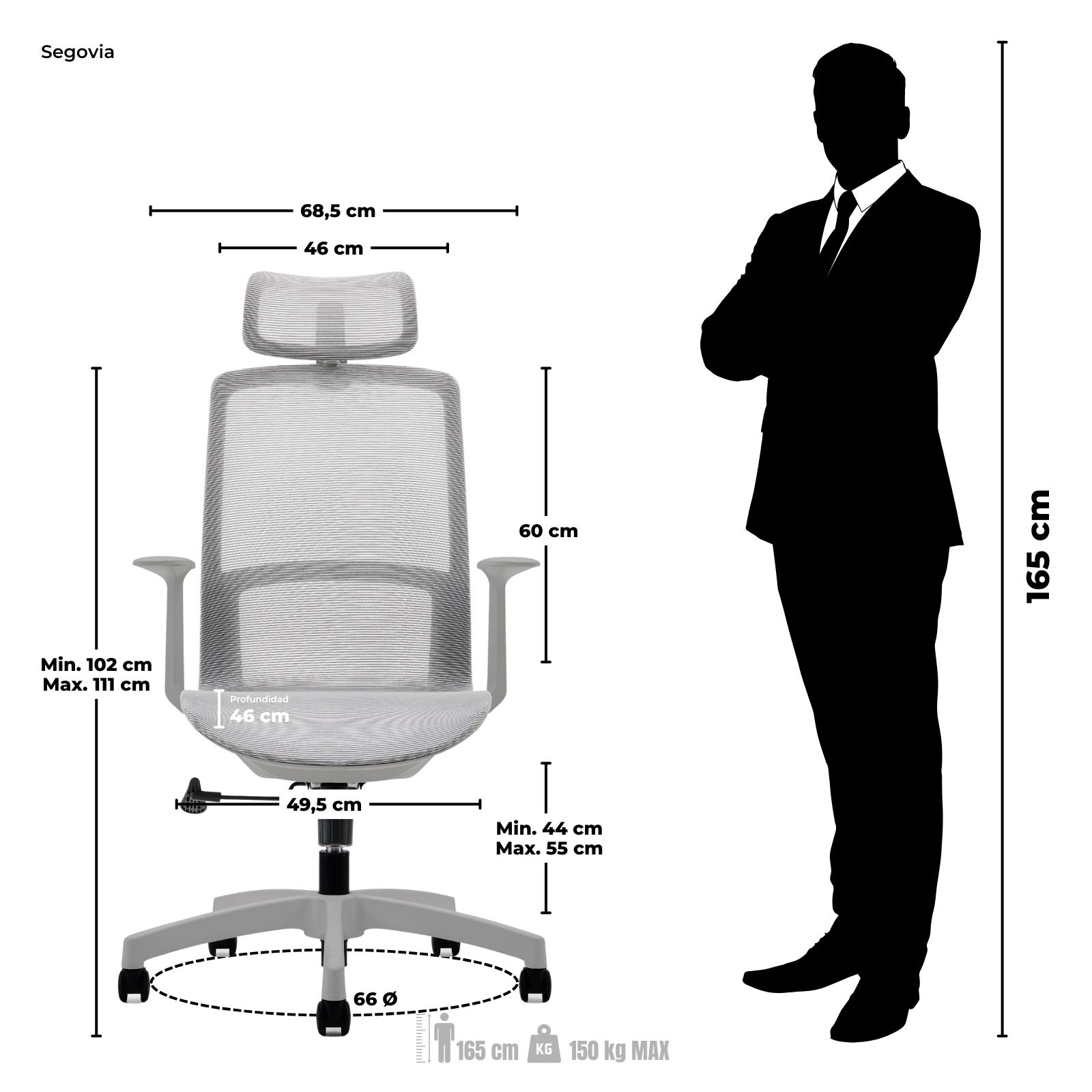 SILLA DE OFICINA SEGOVIA PRESIDENTE - Imagen 8