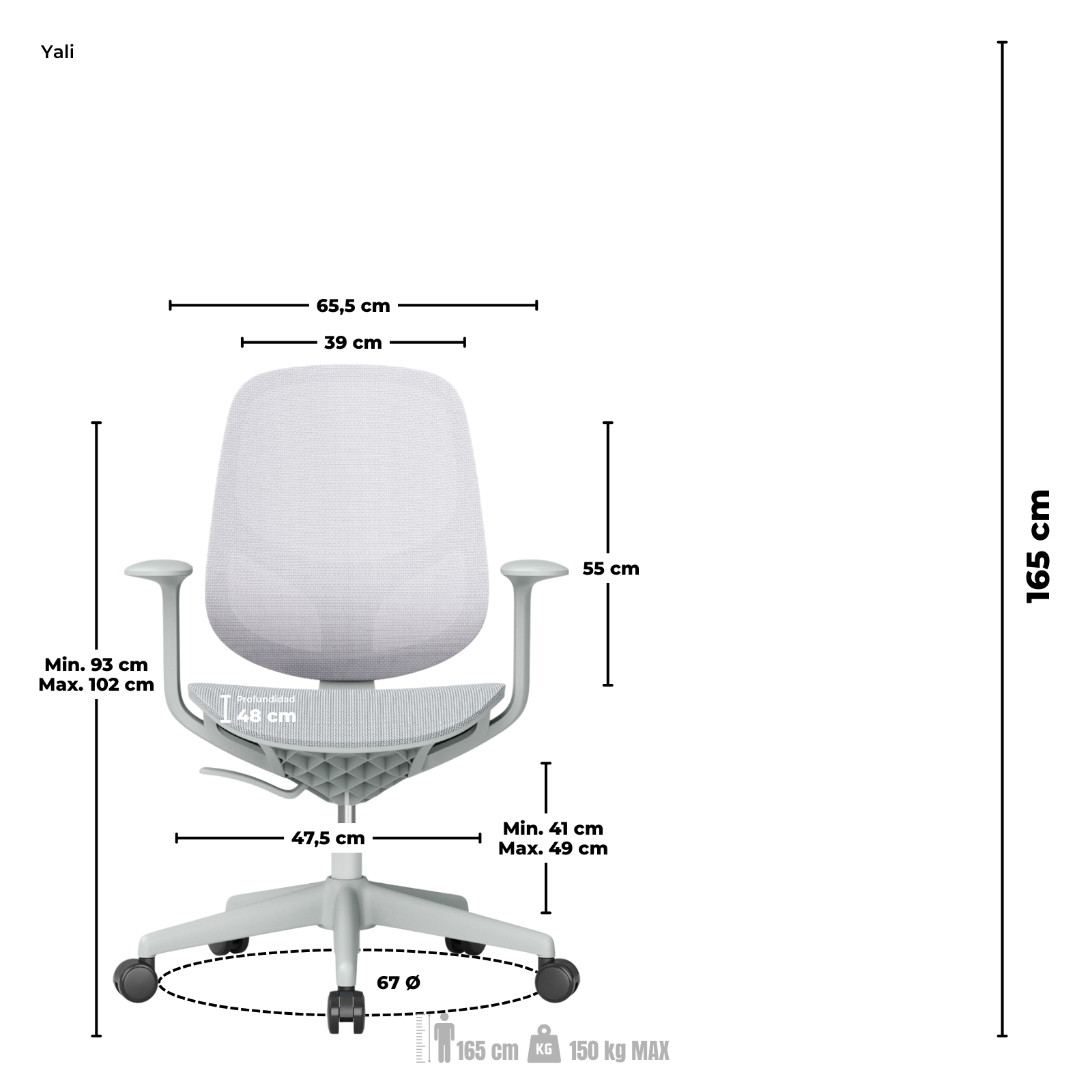 SILLA DE OFICINA YALÍ GERENTE PREMIUM | GRIS - Imagen 6
