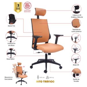 SILLA DE OFICINA SAN BERNARDO | CUERO SINTETICO