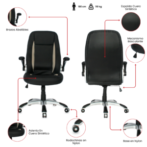 SILLA DE OFICINA LA GLORIA | CUERO SINTETICO